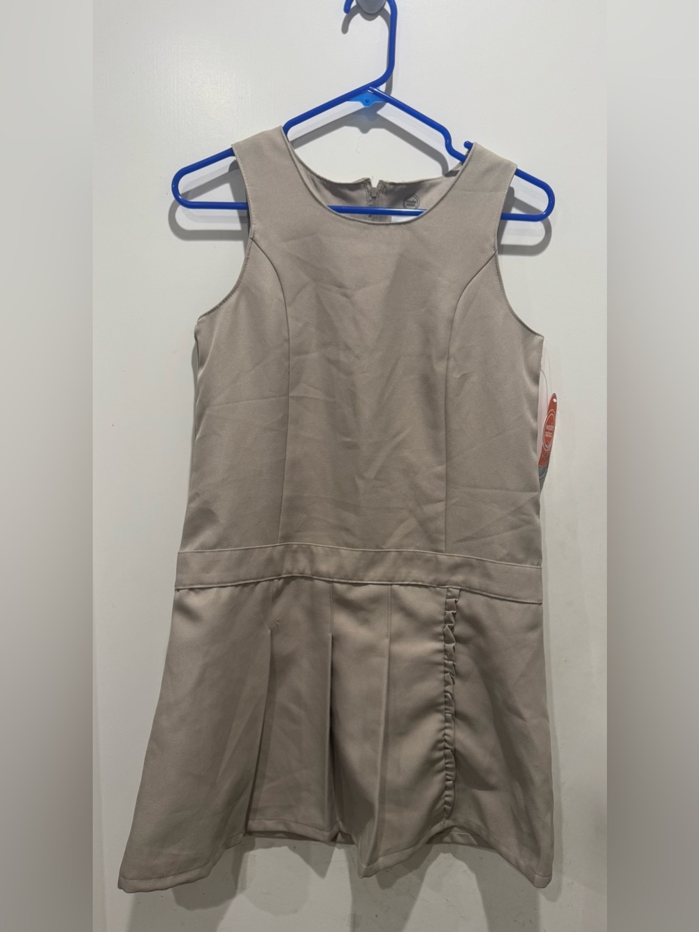 Wonder Nation Taupe Zip-Back Uniform Dress